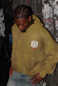 Moss Green Waffle Knit Hoodie
