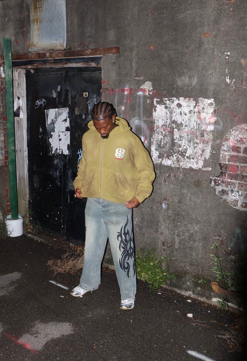 Moss Green Waffle Knit Hoodie